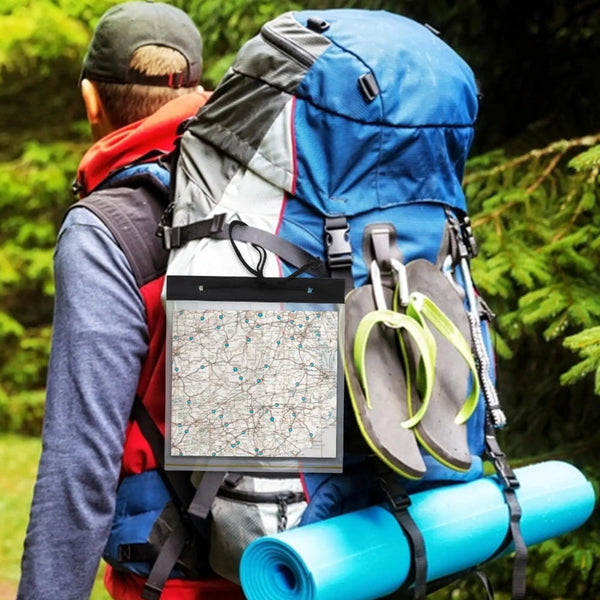 Map Case Transparent Waterproof Pvc Stationery Storage Holder Cover Camping Fishing Picnic Mountaineering Pocket Bag Waist Packs & Bags