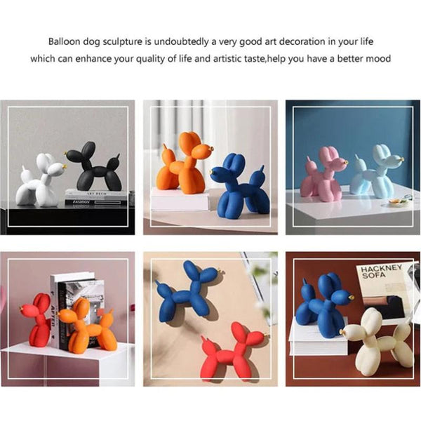 Figurine Nordic Balloon Dog Black Small Resin Sculpture For Living Room Decor Sculptures & Figurines