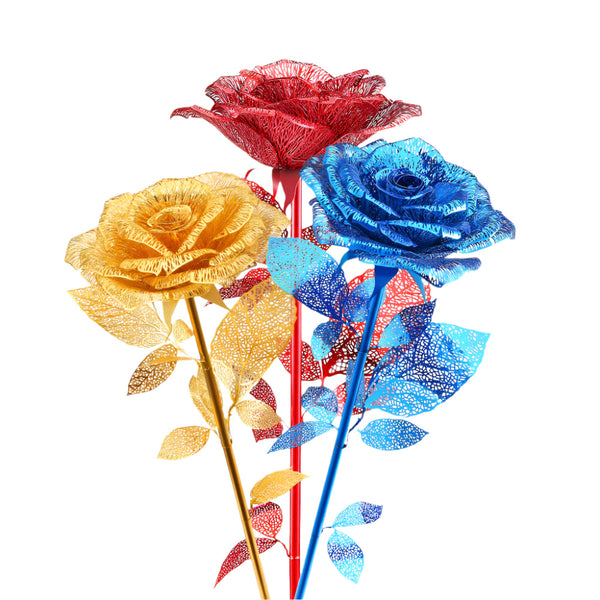 Piececool 3D Metal Puzzle Golden Rose Diy Model Kits For Adult Teen Toys Jigsaw Gifts Valentine's Day