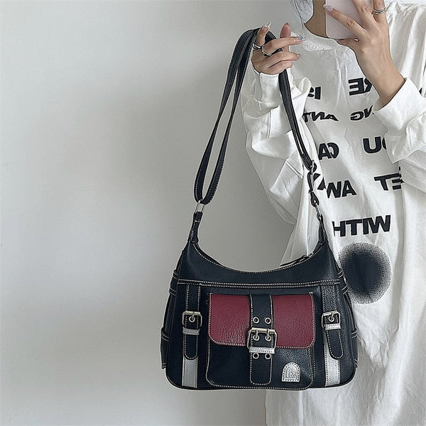 Y2k Retro Shoulder Bags Contrast Colour Vintage Messenger For Women Women's Bags & Handbags