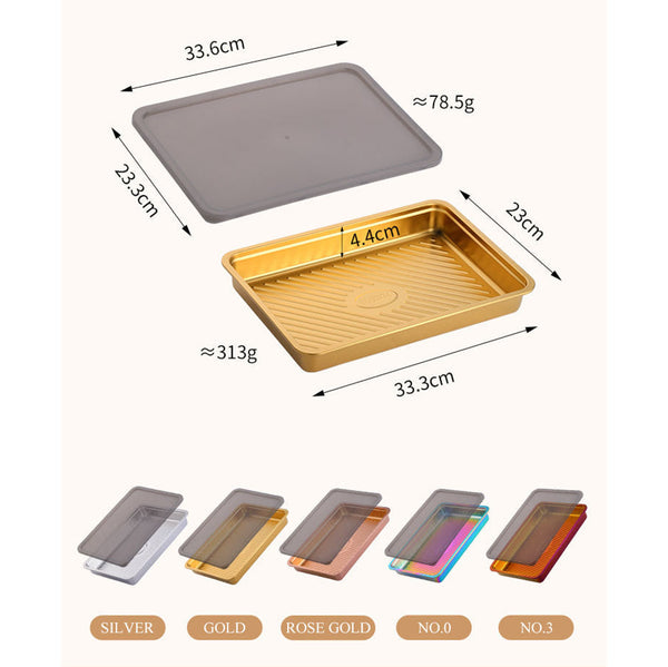 Rose Gold Food Grade Stainless Steel Crisper Box With Lid For Storage Food Storage Containers
