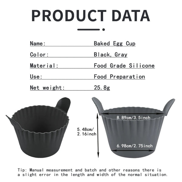 Silicone Air Fryer Egg Poacher Cupcake Baking Cups Ramekins Ovens Basket Air Fryer Accessories