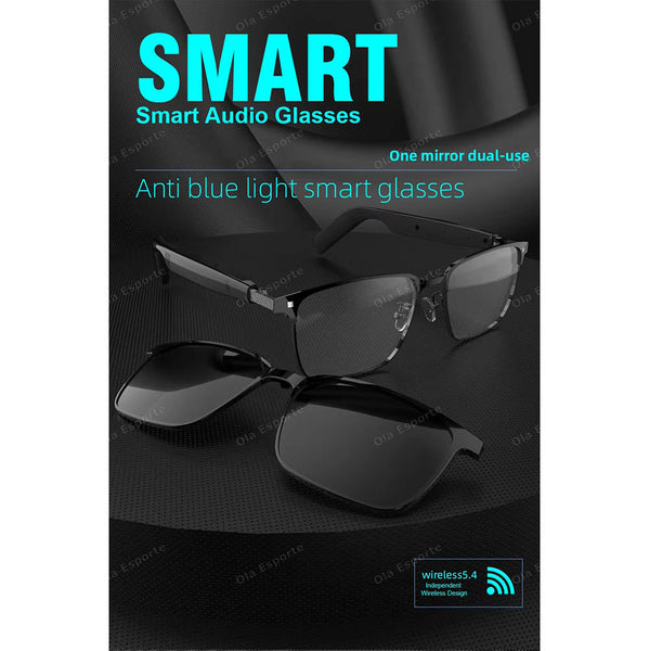 Hot For Xiaomi Smart Glasses Men 2In1 Uv Protection Portable Polarized Anti Blue Light Black Frame White Lenses Music Sunglasses