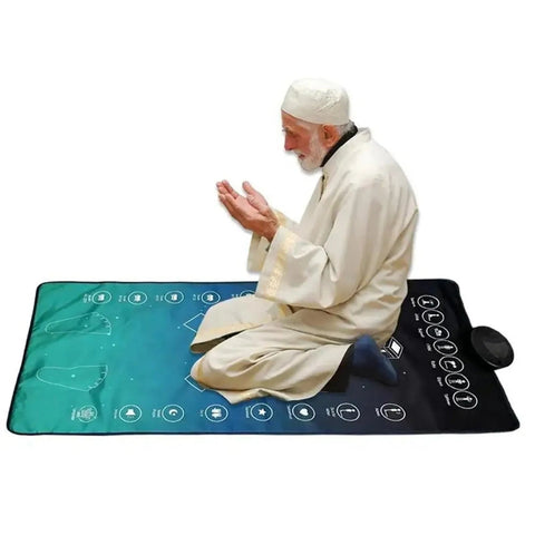 Smart Led Prayer Mat With One Touch Reminder & Sound Function Waterproof Flame Retardant Portable Worship Blanket For Home Door Mats & Floor Mats