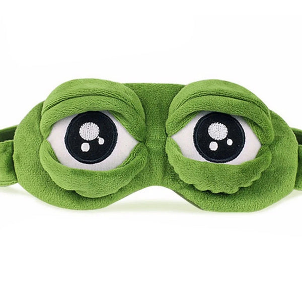 3D Sad Frog Sleep Mask Natural Sleeping Eyeshade Cover Shade Patch Soft Portable Blindfold Travel Sleep Masks
