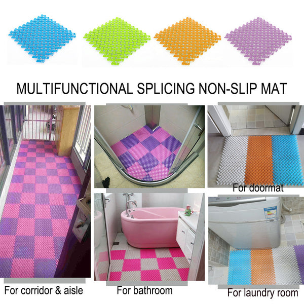 Splicing Mat White 25X25cm 10 Pieces Diy Non Slip Bathroom Mesh Drainage Door Mats & Floor Mats