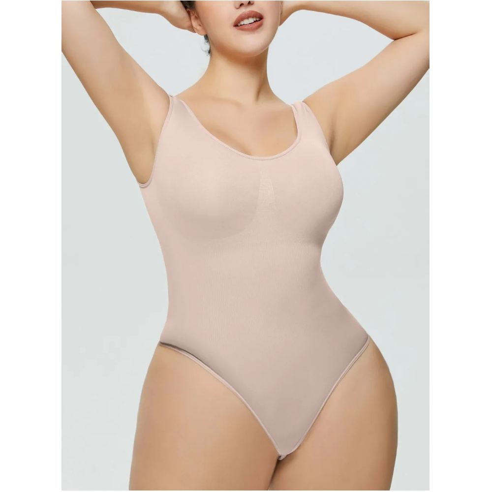 Scoop Neck Wide Strap Shaping Bodysuit Bodysuits