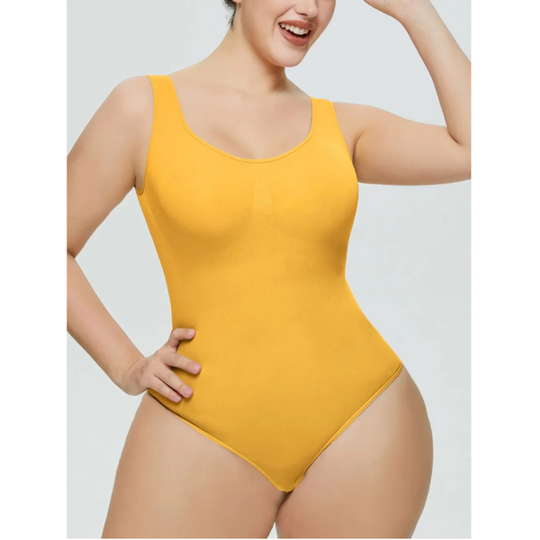 Scoop Neck Wide Strap Shaping Bodysuit Bodysuits