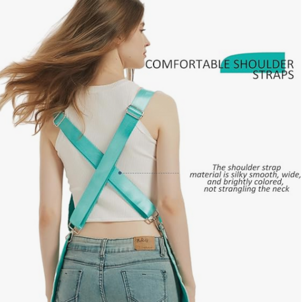 Kitchen Apron Sky Blue Waterproof Oilproof Canvas Double Layer For Work Clothes Aprons