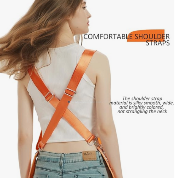 Kitchen Apron Orange Waterproof Oilproof Canvas Double Layer For Work Clothes Aprons