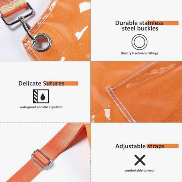 Kitchen Apron Orange Waterproof Oilproof Canvas Double Layer For Work Clothes Aprons