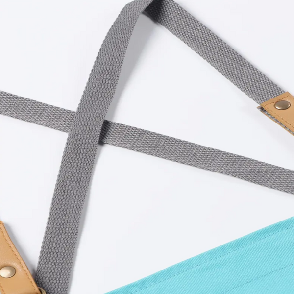 Blue Grey Solid Cooking Apron For Men Women Chef Waiter Cafe Hairdresser Aprons