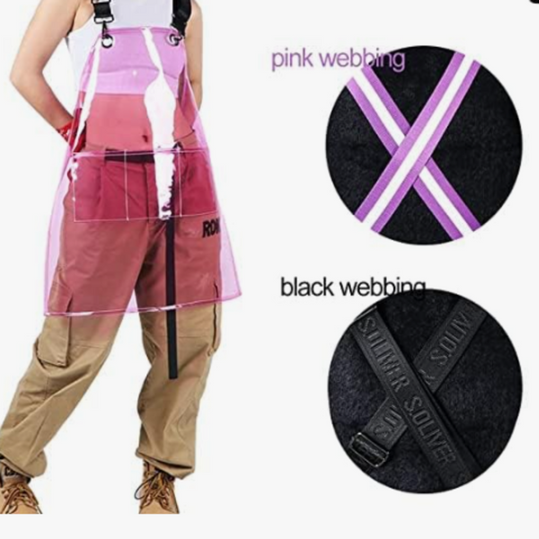 Kitchen Apron Pink Waterproof Tpu For Men Women Work Clothes Barber Haircut Aprons