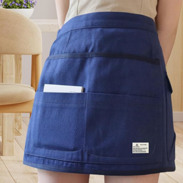 Gardening Apron Blue Half Waist Canvas Multi Pocket Tool Carrier For All Tool Carriers Aprons & Belts