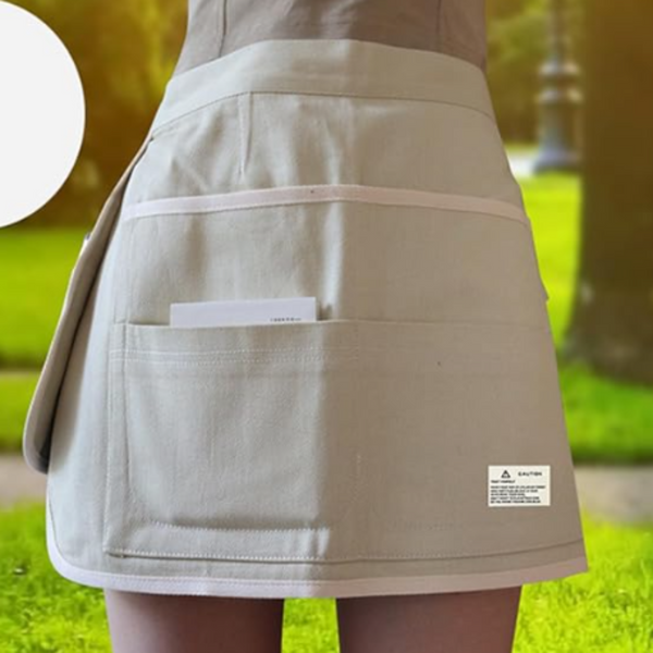 Gardening Apron White Half Waist Canvas Multi Pocket Tool Carrier For Men Women Tool Carriers Aprons & Belts