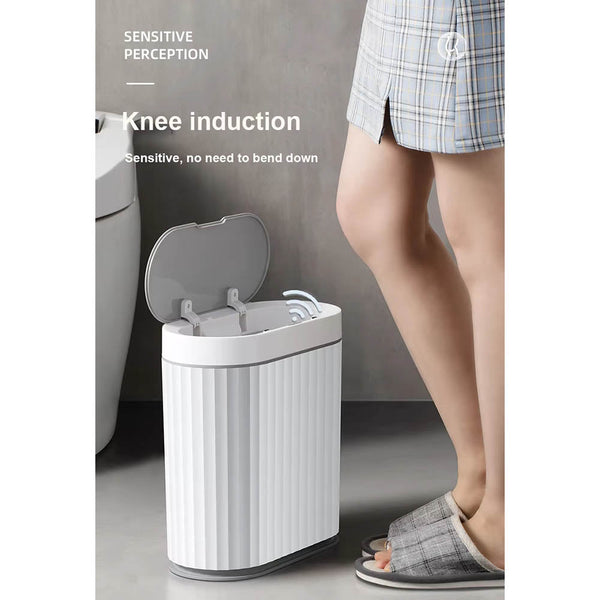 7/9L Automatic Sensor Trash Can Fashionable Roman Striped Bathroom Toilet Smart Kitchen Induction Garbage Bin Dustbin Rubbish Bins
