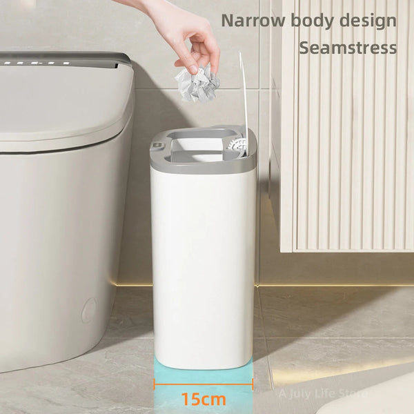 Wall Mounted 14L Smart Sensor Waterproof Electric Trash Can Waste Bin White Rubbish Bins