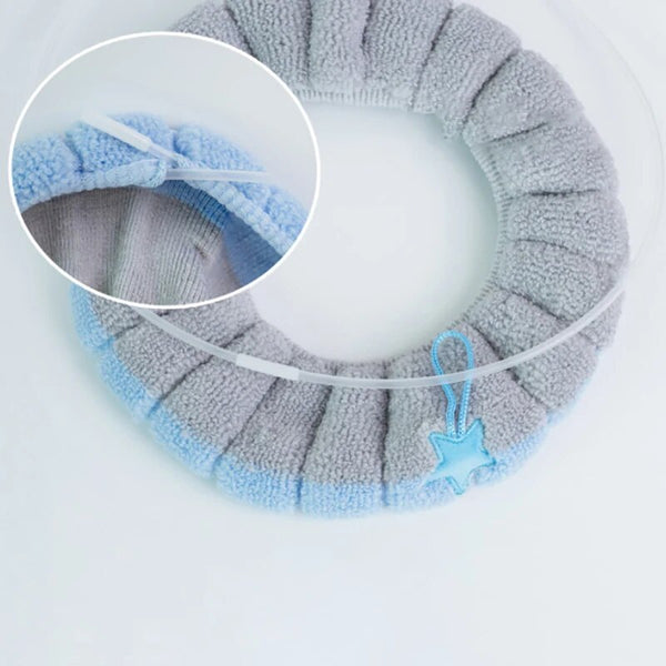 Toilet Seat Cover Blue Soft Warmer Washable Mat Cushion Accessories Bath Mats Rugs & Toilet Covers