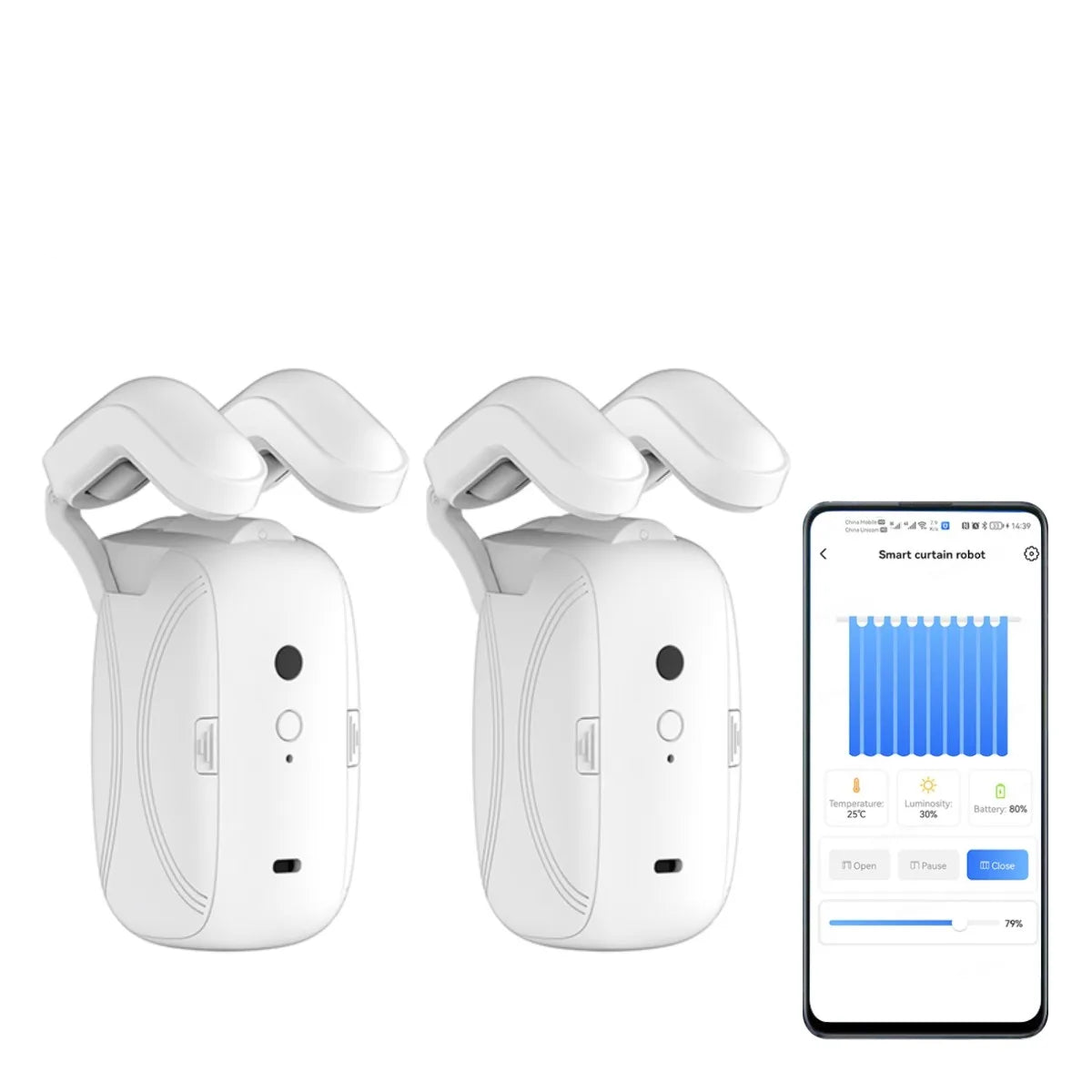 1Pcs Tuya Smart Curtain Robot Roman Rod Track App Controlsingle/Double (Works With Gateway For Remote Controli Other Curtains & Accessories