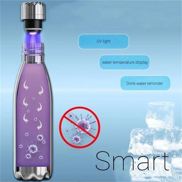 Smart Water Bottle Uv Self Cleaning Digital Thermal Cup Drink Reminder Stainless Steel Thermos With Temperature Display Water Bottles & Vacuum Flasks