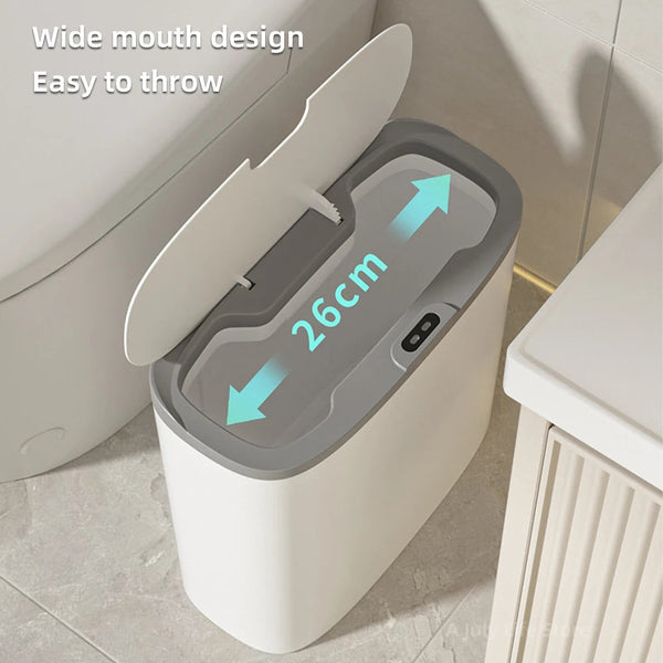 Wall Mounted 14L Smart Sensor Waterproof Electric Trash Can Waste Bin White Rubbish Bins