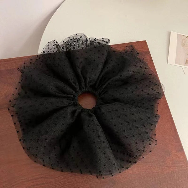 Oversized Lace French Hair Scrunchie Women Elastic Ponytail Holder Headbands Bands Hair Accessories