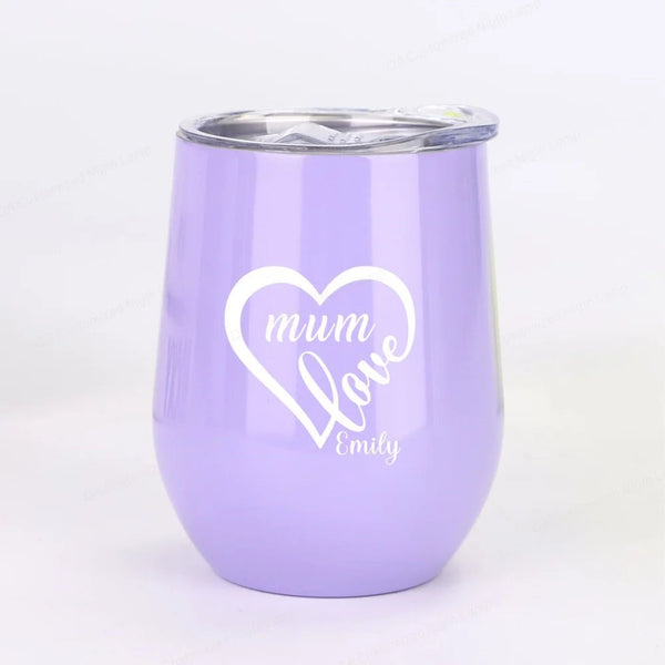 Personalized Love Heart Wine Tumbler Themed Customized Name Gift For Couples Unique Engagement Valentine's Day Vacuum Flasks & Mugs