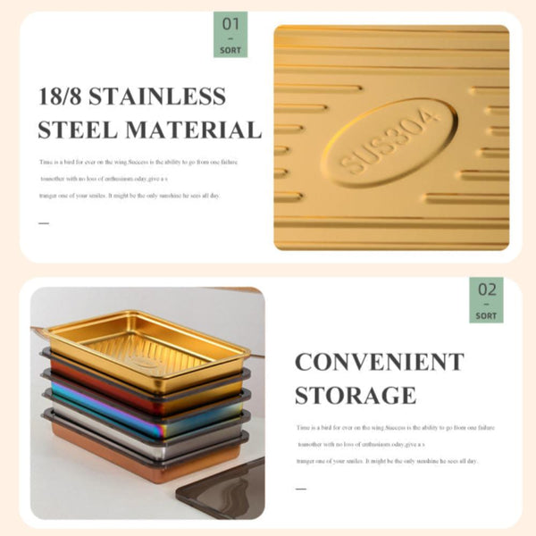 Silver Food Grade Stainless Steel Crisper Box Storage With Lid 33.3 X 23 Centimetre Food Storage Containers