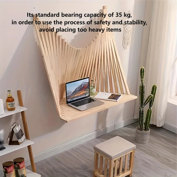 Folding Desk Wall Mounted Foldable Table Fashionable Creative Hanging Solid Wood Computer Laptop Desks
