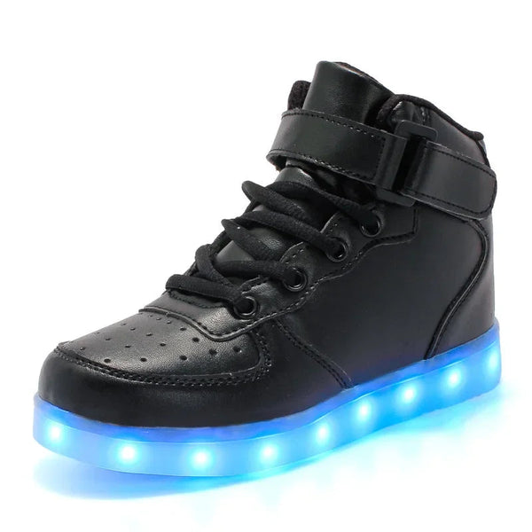High Top Led Shoes Gold Silver Adult Plus Size Glossy Light Colorful Flashing Casual Wholesale From Manufactur Athletic Shoes