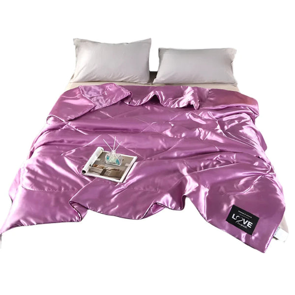 4 Styles Silky Cooling Blanket Thin Quilt Smooth Comforter Bed Cover Blankets