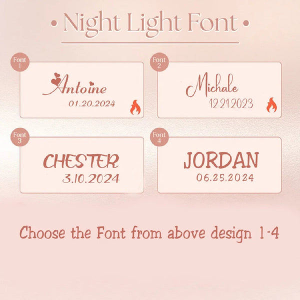 Custom Name & Date Acrylic Plaque With Cute Mouse Night Light Plate Animals Lamp Little One Kids Bedside Baptism Gifts Lamps