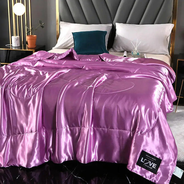 4 Styles Silky Cooling Blanket Thin Quilt Smooth Comforter Bed Cover Blankets