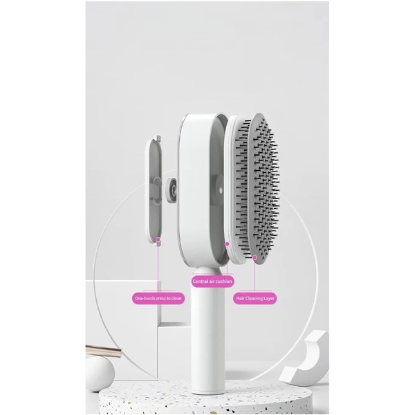 Elosung Self Cleaning Hair Brush With One Click Release | Massage Cushion Design Anti Frizz Detangling Brushes & Combs