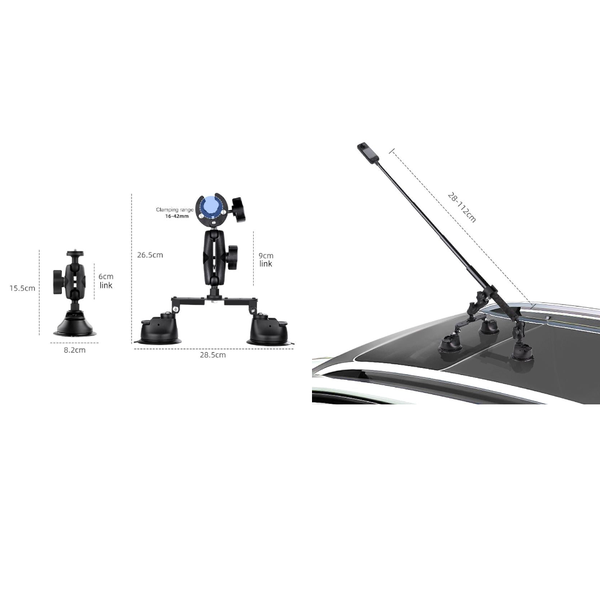 Selfie Stick Kit With Dual Leg And Single Suction Cups For Audio Video Use Selfie Sticks