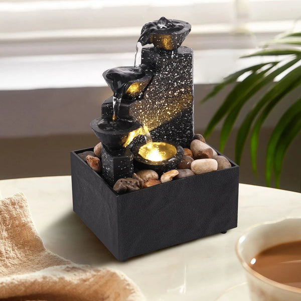 Tabletop Fountain Decor Water Landscape Ornament Attract Wealth Relax Zen Meditation Sculptures & Figurines