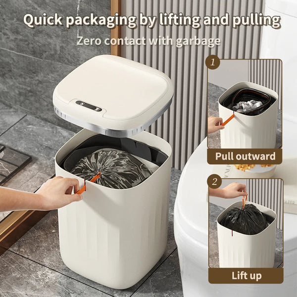 24L Smart Sensor Trash Can Bathroom Electronic Garbage Bucket Automatic Intelligent Dustbin For Kitchen Toilet Wastebaske Rubbish Bins