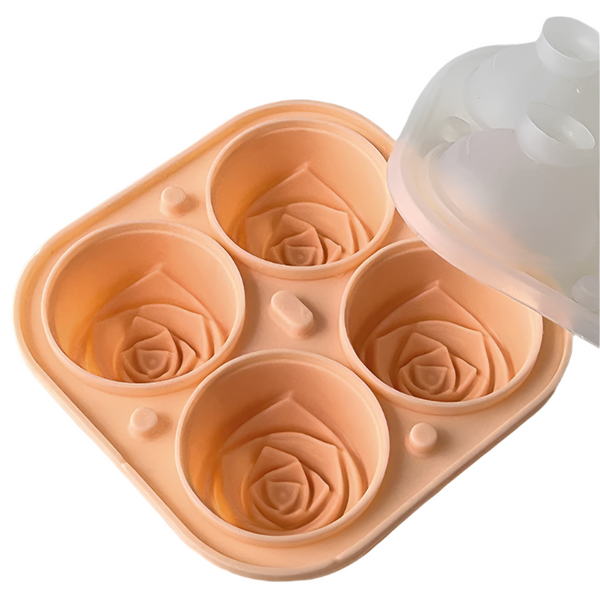 Elegant Rose Shaped Ice Cube Mold Reusable Silicone Icetray Flower Ball Food Grade For Effortless Dessert Summer Drinks Ice Cubes Trays & Moulds