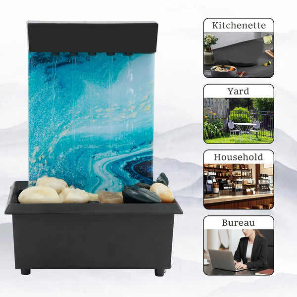 Tabletop Fountain Decor Water Landscape Ornament Attract Wealth Relax Zen Meditation Sculptures & Figurines