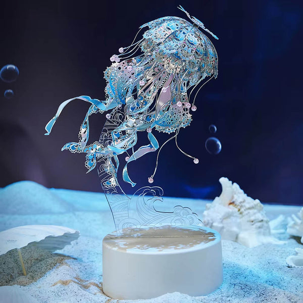 Piececool Model Building Kits Colourful Jellyfish Puzzle 3D Metal Diy Toys Jigsaw For Adult Brain Teaser Teens Gifts Playmats & Jigsaw Mats