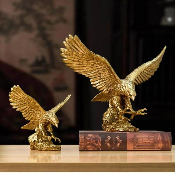 Sculptures & Figurines Home Figurine Golden Eagle Statue Resin Living Room Decoration Accessories Gifts