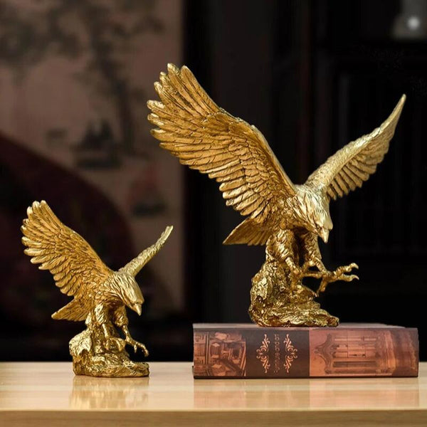 Home Figurine Golden Eagle Statue Large Resin For Living Room Desktop Decoration Sculptures & Figurines