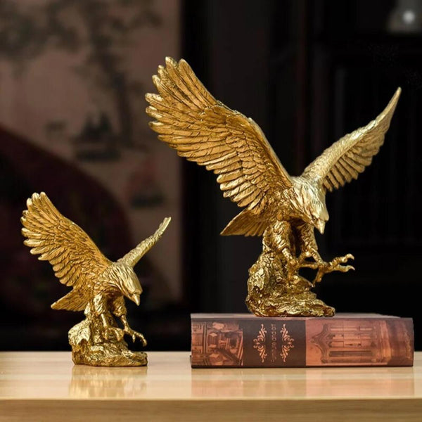 Figurine Golden Falcon Statue Xs Resin For Living Room Desktop Decoration Sculptures & Figurines