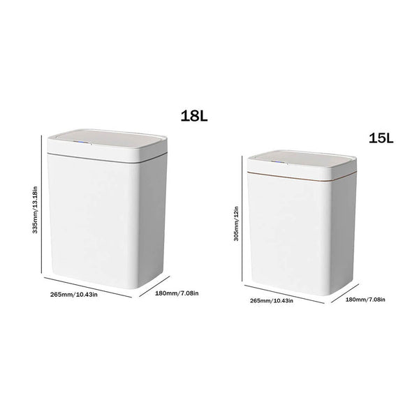 15/18L Smart Sensor Trash Can Waterproof Intelligent Touchless Quiet Auto Motion Rubbish For Kitchen Bathroom Rubbish Bins