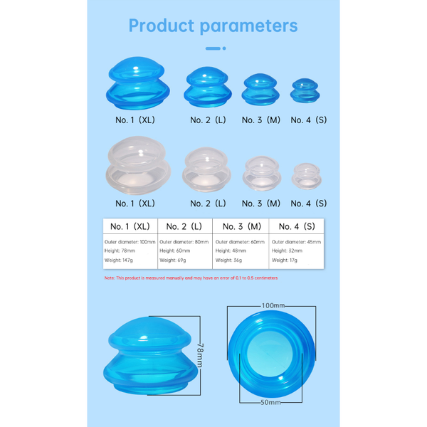 Silicone Cupping Set Suction Cups Vacuum Jars Therapy Slimming Body Face Massage Anti Cellulite Weight Loss Other Massage