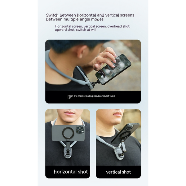 Silicone Mobile Phone Magnetic Neck Mount Quick Release Holder For All Phones Mounts & Holders