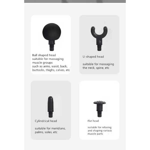 Elosung Silver Mini 4 Head Deep Tissue Massage Gun Portable Wireless Fascia For Muscle Relaxation With Cold & Heat Therapy Lcd Display Massagers