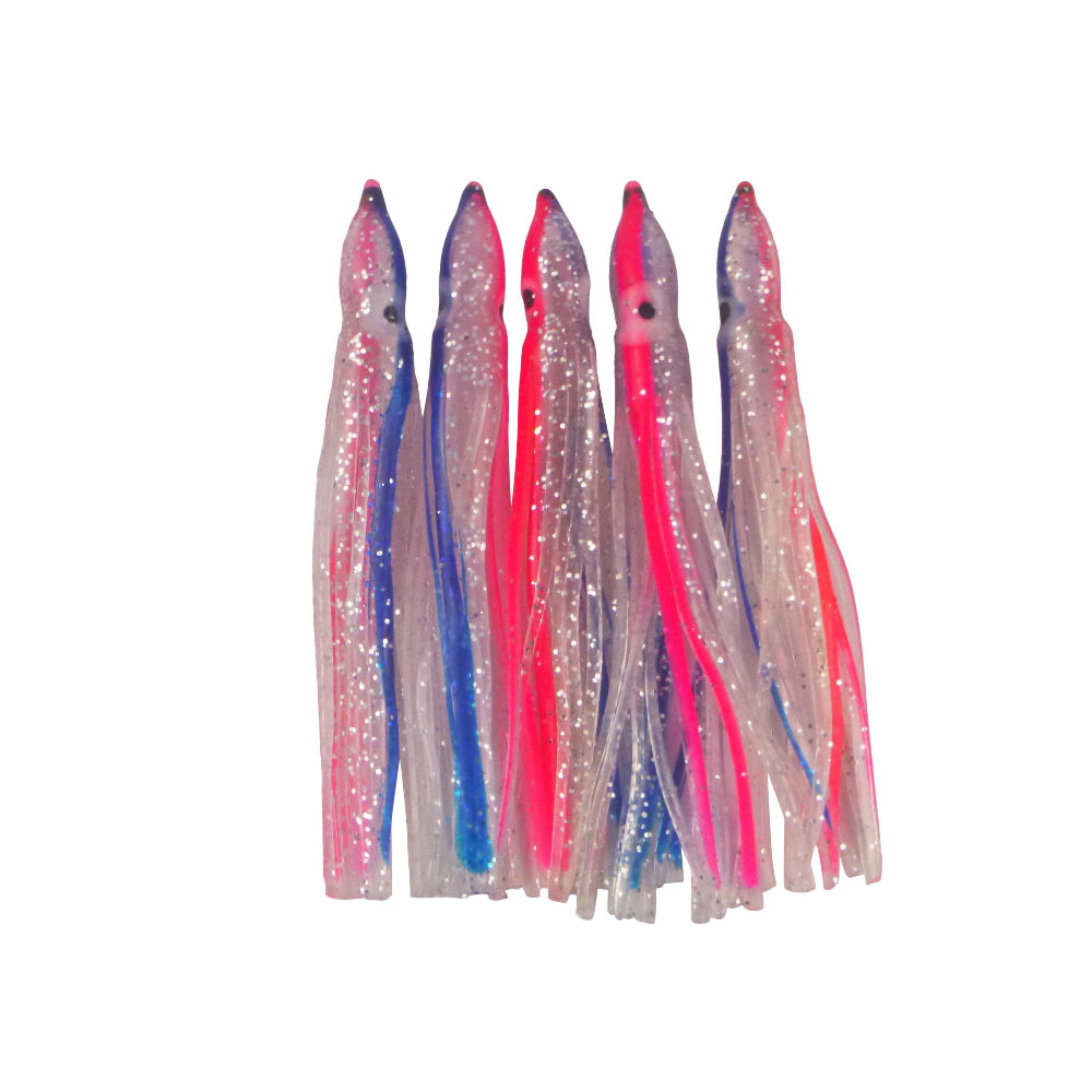 Swimerz Octopus Skirts 100Mm Silver Stripe 5 Pack Baits & Lures