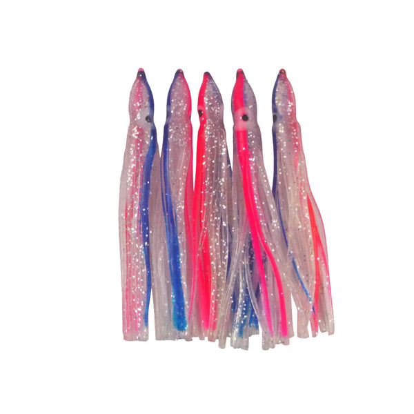 Swimerz Octopus Skirts 100Mm Silver Stripe 5 Pack Baits & Lures