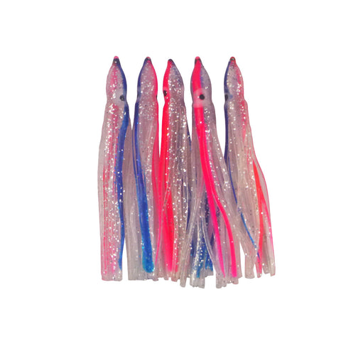 Swimerz Octopus Skirts 100Mm Silver Stripe 5 Pack Baits & Lures